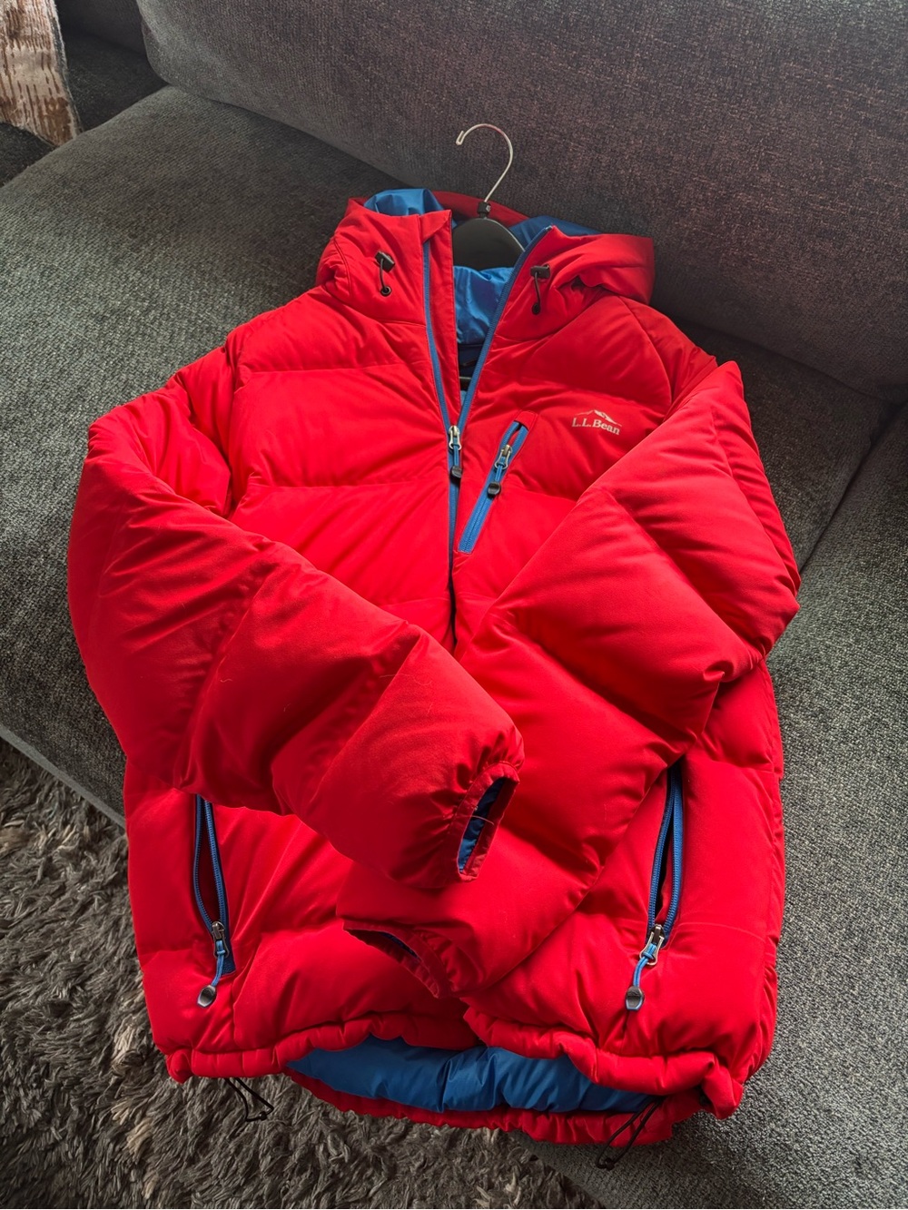 L.L.Bean Red Jacket with Blue Interior